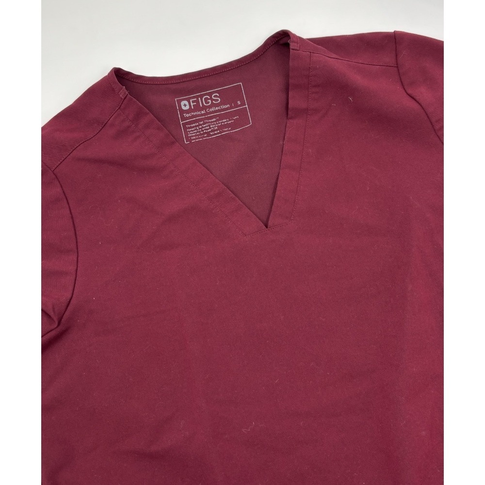 Figs Women's S Polyester‎ Maroon Scrub Medical Shirt